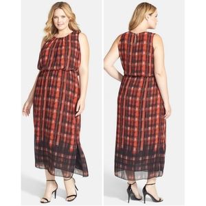 Vince Camuto Plaid Filters Maxi Dress